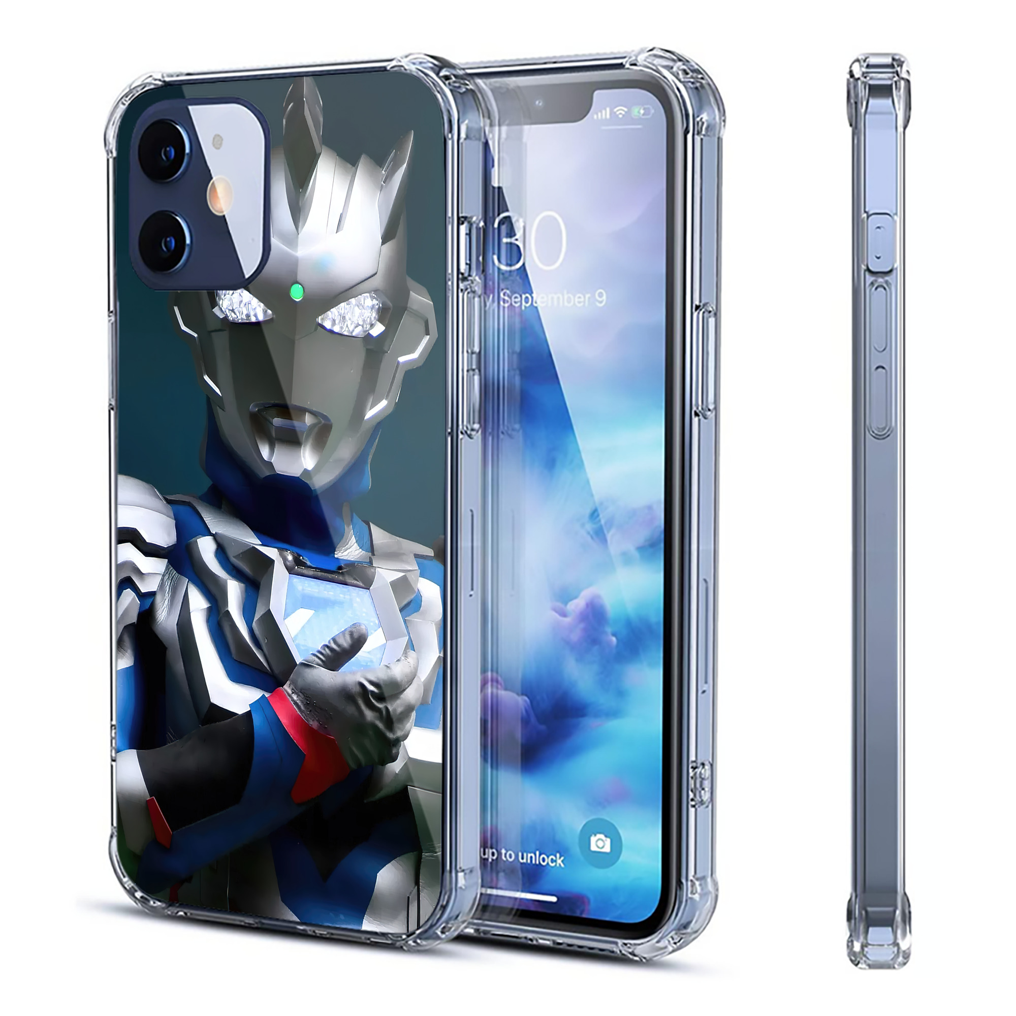 （画像用） ウルトラマン Ultraman 【iPhone 12シリーズ対応】透明スマホケース（クリアソフトケース）